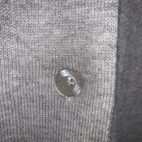 Patagonia 80% Wool Gray And Pink Striped Cardigan Size Large - Picture 6 of 8